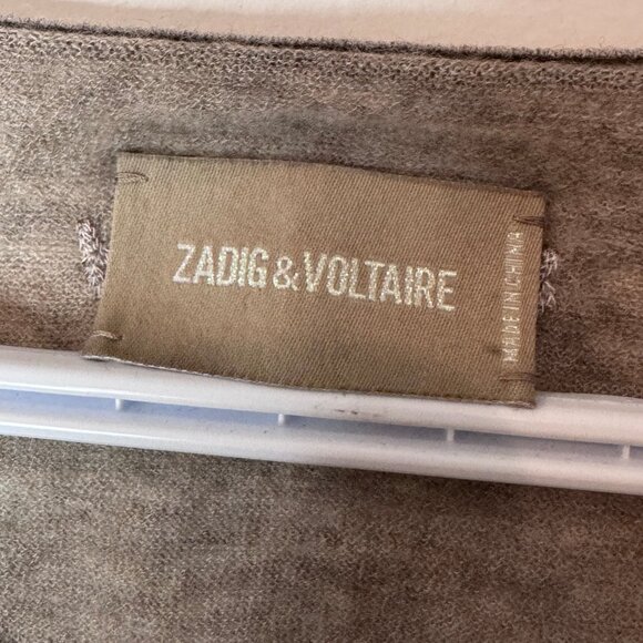 Zadig & Voltaire grey Celsy cashmere henley sweater size XS - Picture 10 of 10